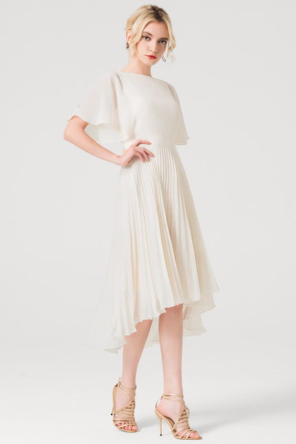 Robe Asymétrique Plissée Aérienne - gallery 1