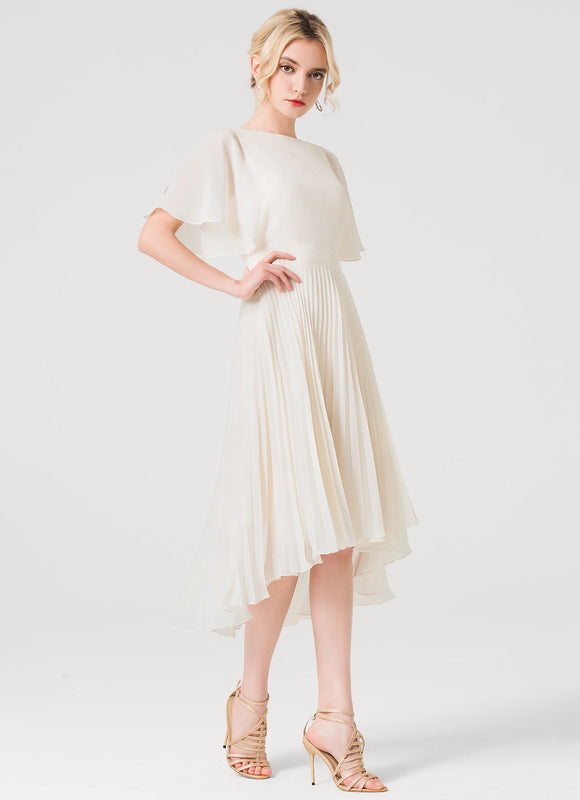 Robe Asymétrique Plissée Aérienne - gallery 1