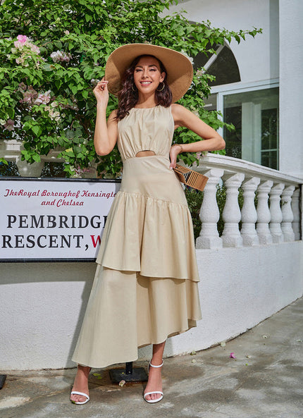 Robe Beige Asymetrique