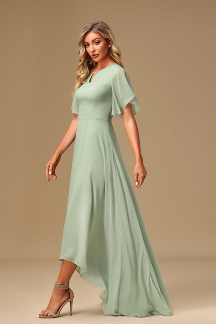 Robe Asymétrique Longue Vert Pâle - gallery 4