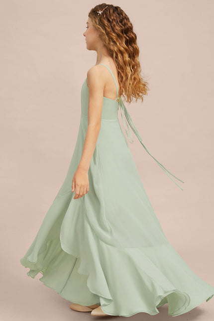 Robe Asymétrique Évasée Vert Deau - gallery 6