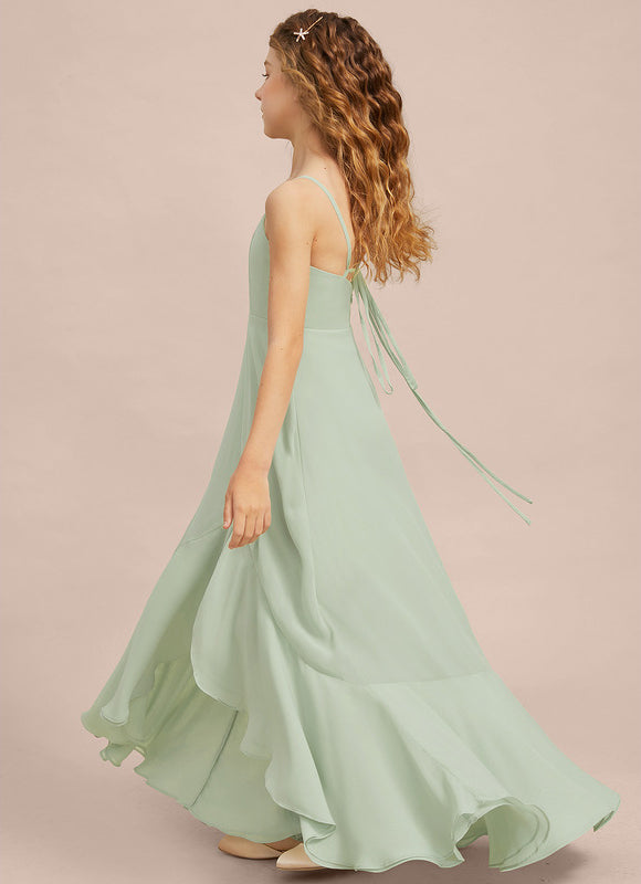 Robe Asymétrique Évasée Vert Deau - gallery 6