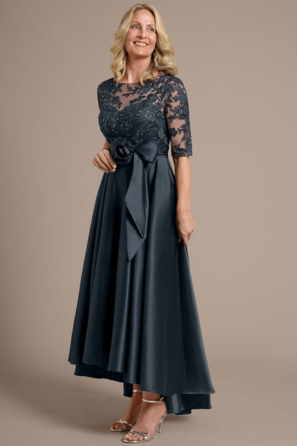Robe Asymétrique Élégante Satinée - gallery 5