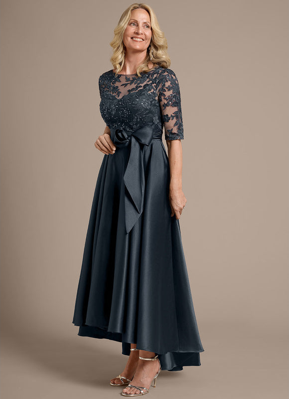 Robe Asymétrique Élégante Satinée - gallery 5