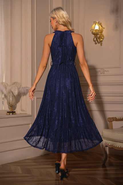 Robe Asymétrique Midi Fluide Marine - gallery 1