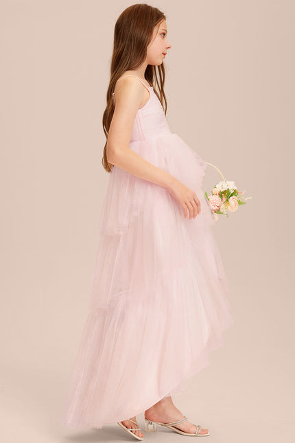 Robe Asymétrique Tulle Rose Pastel - gallery 3