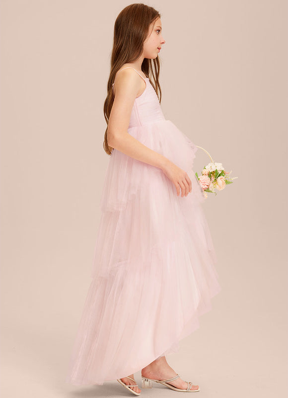 Robe Asymétrique Tulle Rose Pastel - gallery 3