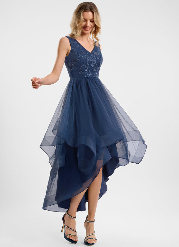 Robe Asymétrique Cocktail Scintillante - gallery 1