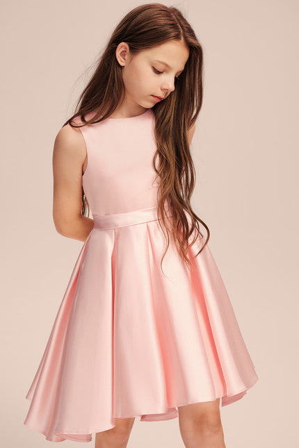 Robe Asymétrique Satinée Rose - gallery 2