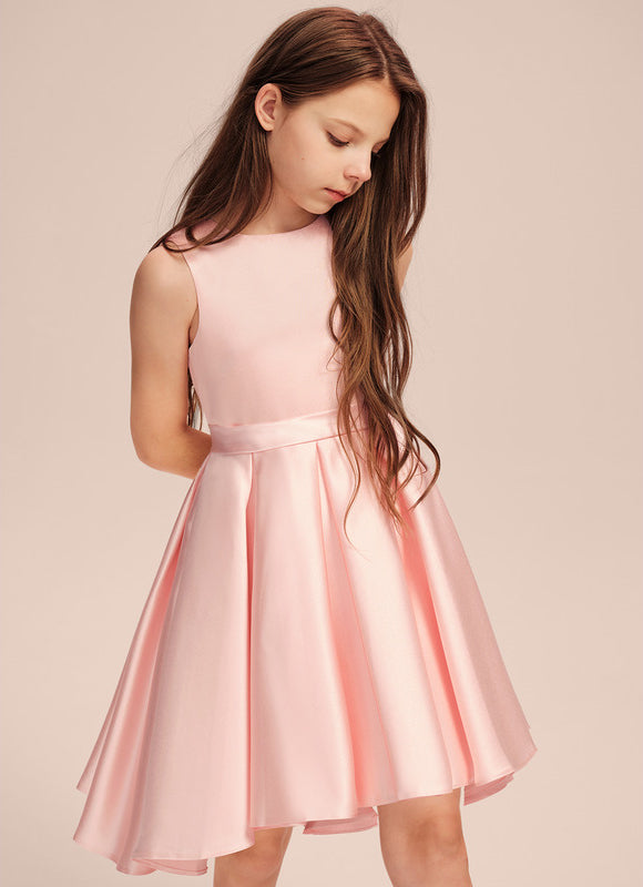 Robe Asymétrique Satinée Rose - gallery 2