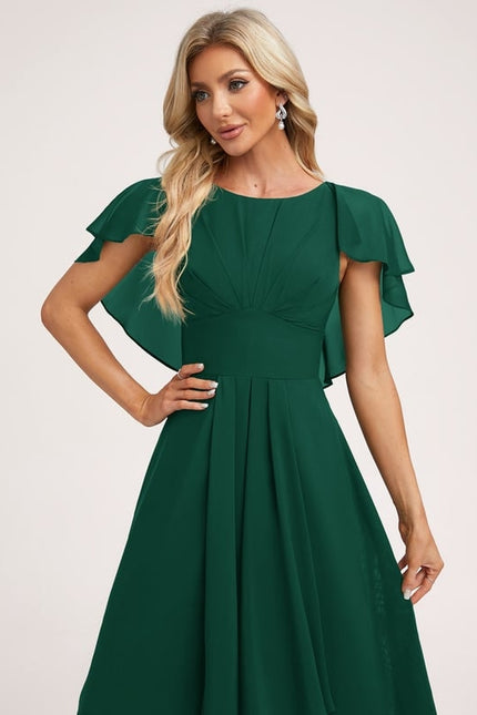 Robe Asymétrique Fluide À Volants - gallery 3