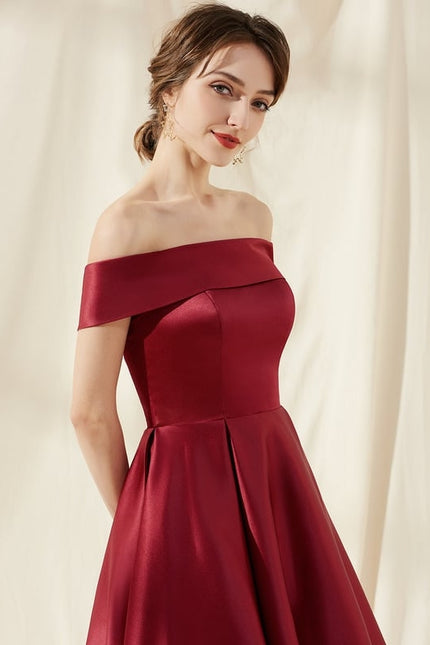 Robe Asymétrique Satinée Évasée - gallery 4
