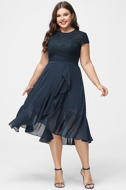 Robe Asymétrique Chiffon Élégante - gallery 8