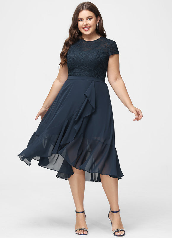 Robe Asymétrique Chiffon Élégante - gallery 8