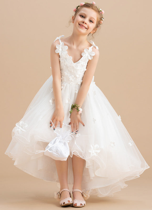 Robe Asymétrique Tulle Florale - gallery 2