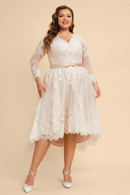 Robe Asymétrique Dentelle Champêtre - gallery 9