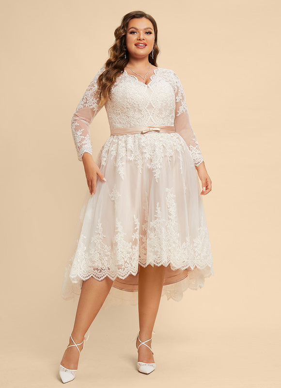 Robe Asymétrique Dentelle Champêtre - gallery 9