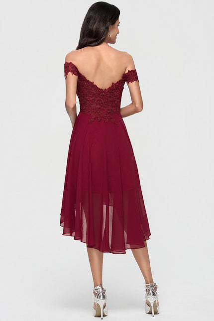 Robe Asymétrique Cocktail Bordeaux - gallery 1