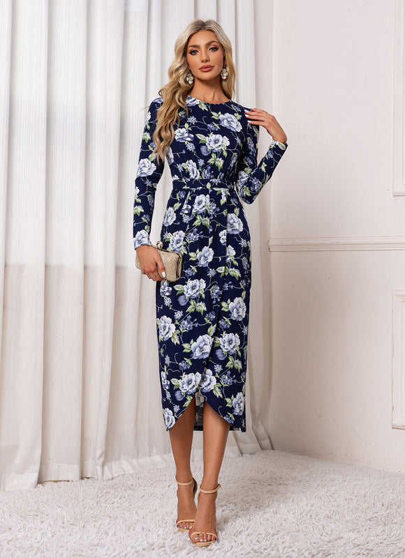 Robe Asymétrique Florale Élégante