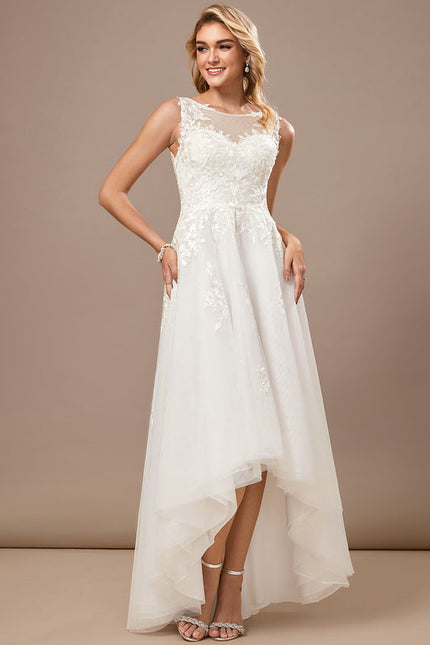 Robe Longue Asymétrique En Tulle - gallery 2