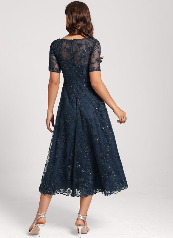 Robe Asymétrique Dentelle Étoilée - gallery 7