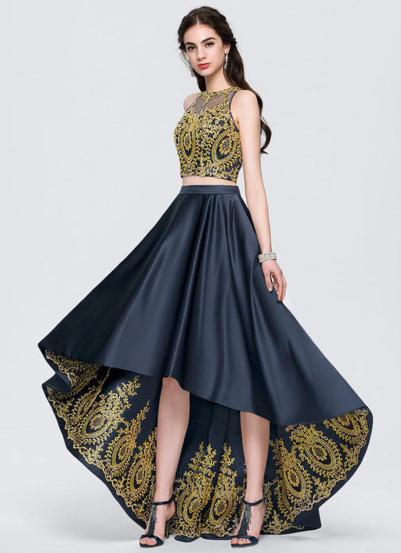 Robe Asymétrique Satinée Éclatante