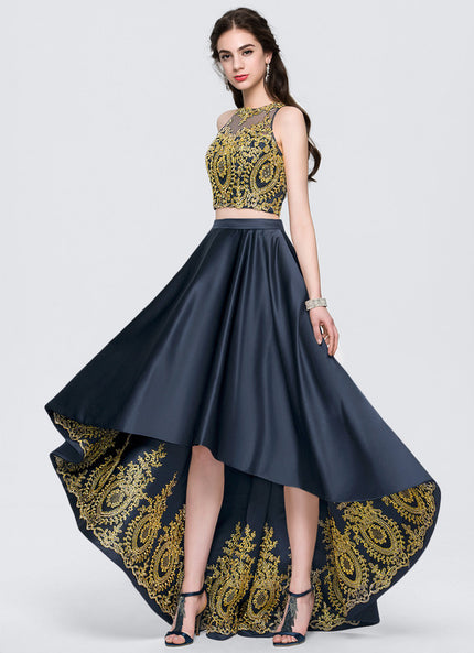 Robe Asymétrique Satinée Éclatante