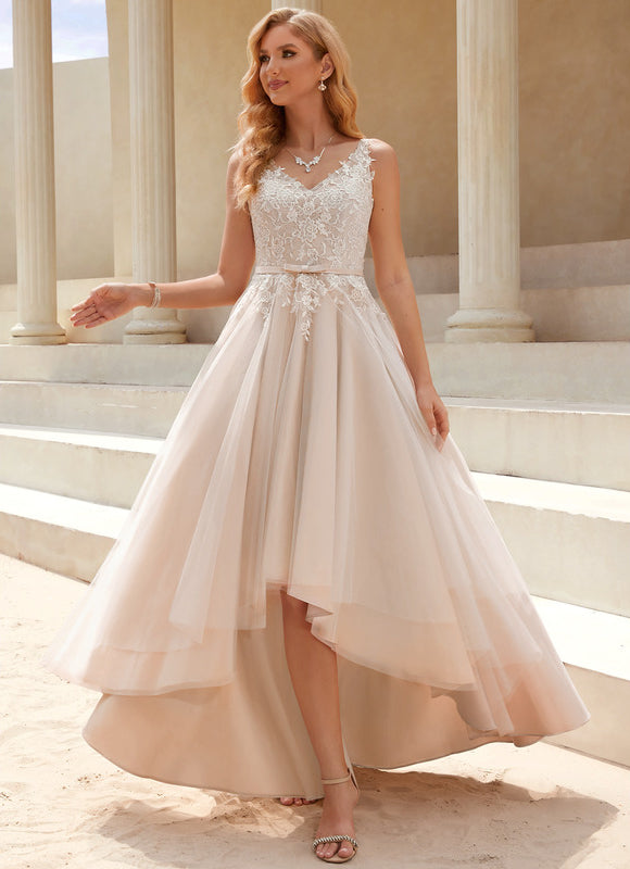 Robe Asymétrique Tulle Nude - gallery 3