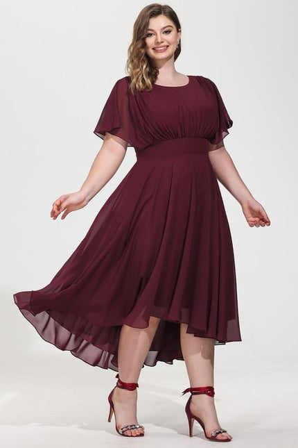 Robe Asymétrique Fluide À Volants - gallery 7