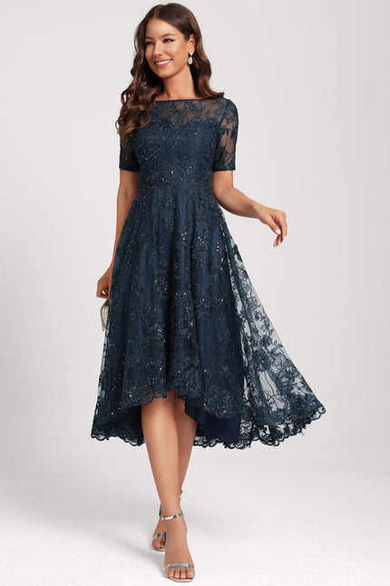 Robe Asymétrique Dentelle Étoilée - gallery 5