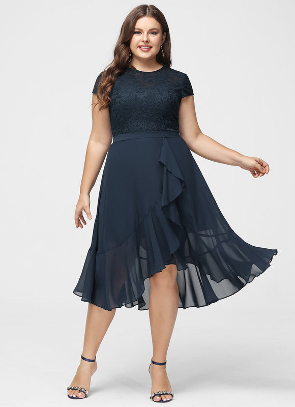 Robe Asymétrique Chiffon Élégante - gallery 7