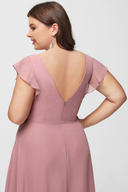 Robe Asymétrique Fluide À Volants - gallery 8