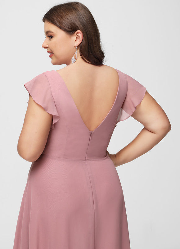 Robe Asymétrique Fluide À Volants - gallery 8