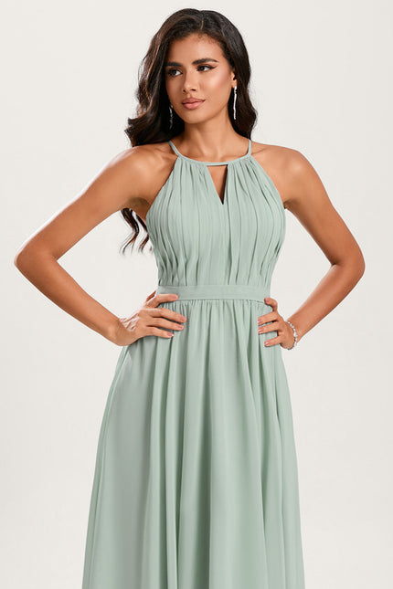 Robe Asymétrique Mousseline Saumon - gallery 5