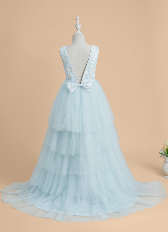 Robe En Tulle Drapée Asymétrique - gallery 3