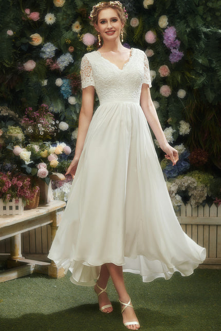 Robe Asymétrique Élégante Dentelle - gallery 1