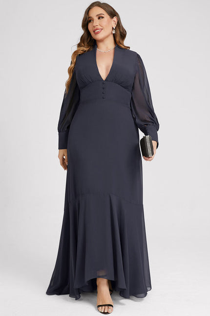 Robe Bleu Marine Asymetrique - gallery 8