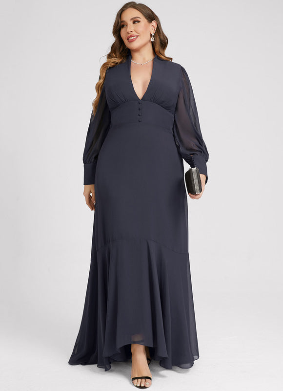 Robe Bleu Marine Asymetrique - gallery 8