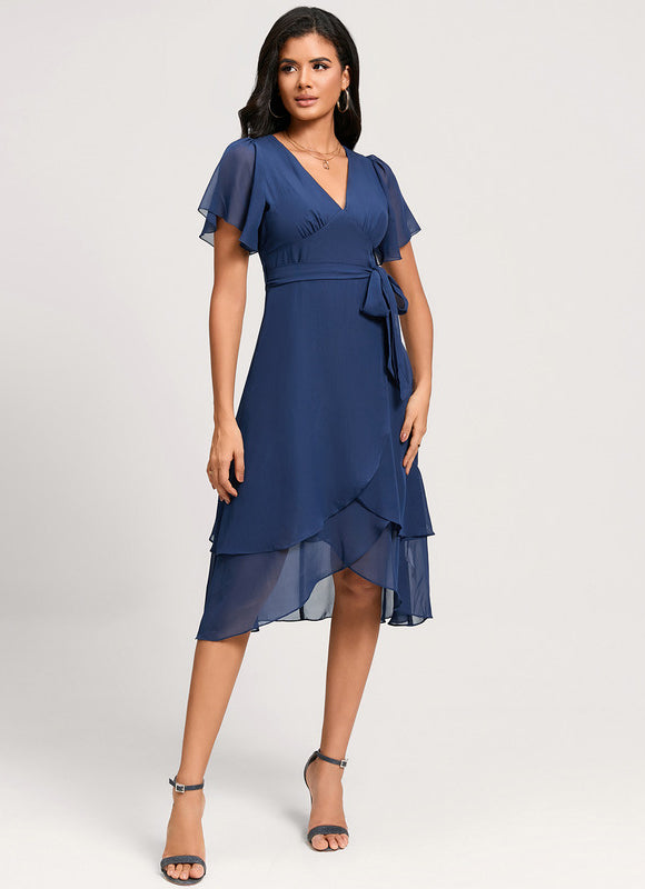 Robe Asymétrique Fluide Vert Pâle - gallery 5