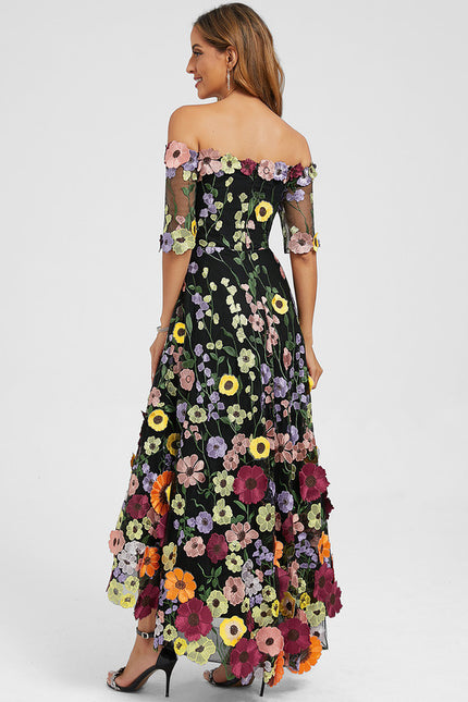 Robe Asymétrique Étoffe Florale - gallery 5