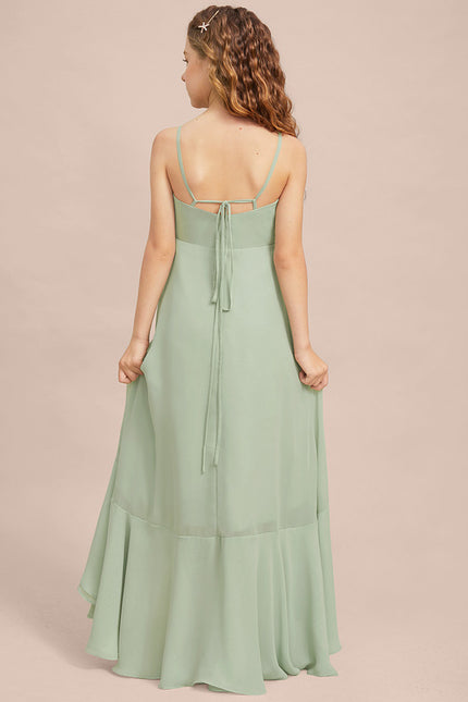 Robe Asymétrique Évasée Vert Deau - gallery 7