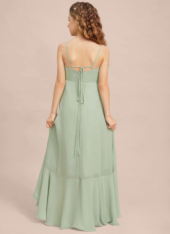 Robe Asymétrique Évasée Vert Deau - gallery 7