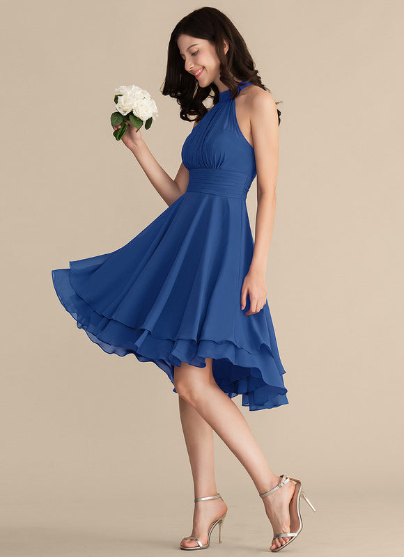 Robe Asymétrique Mousseline Prune