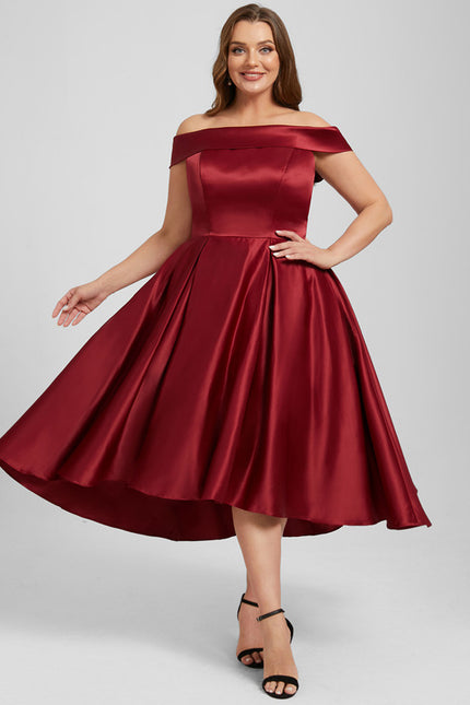 Robe Asymétrique Soirée Bordeaux - gallery 6