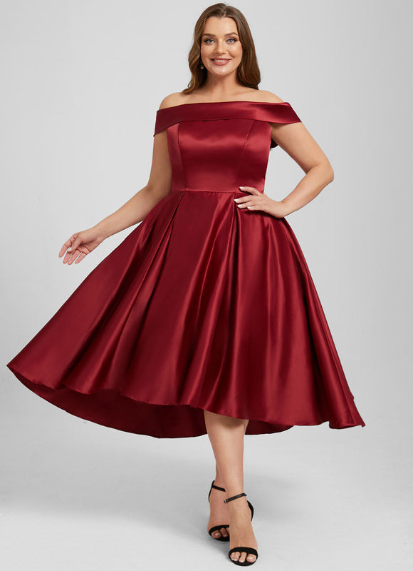 Robe Asymétrique Soirée Bordeaux - gallery 6