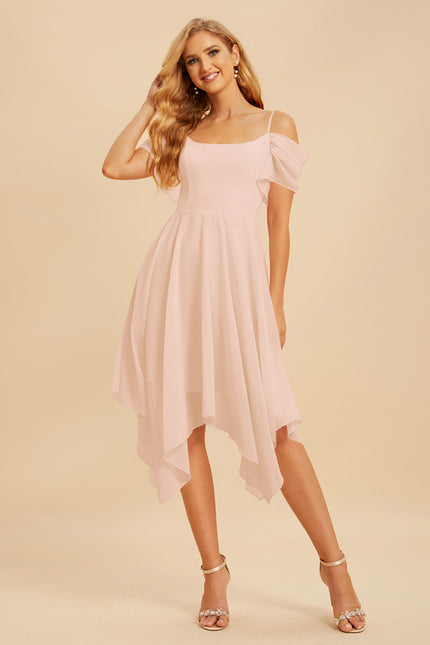 Robe Asymétrique Col Carré Aérienne - gallery 1