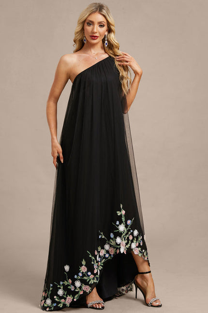 Robe Trapèze Asymétrique Fleurie - gallery 4