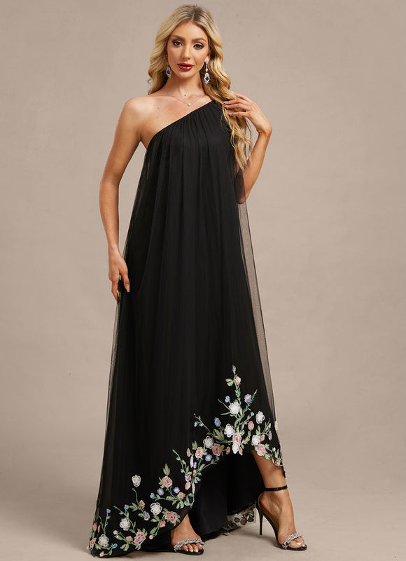 Robe Trapèze Asymétrique Fleurie - gallery 4