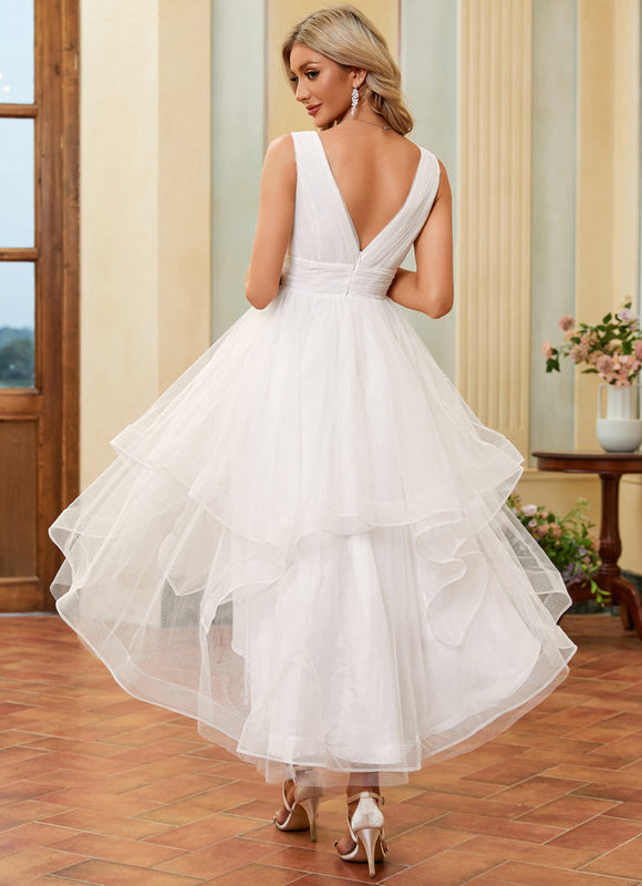 Robe Asymétrique Tulle Vaporeuse - gallery 6
