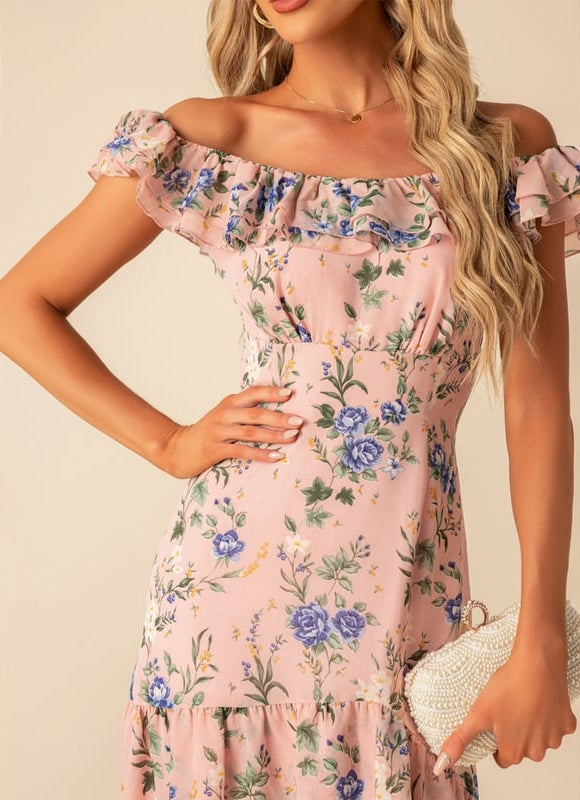 Robe Asymétrique Sirène Florale - gallery 8